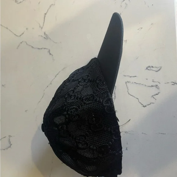 Gucci Monogram GG Lace Baseball Cap (Black) Size S - Picture 1 of 6